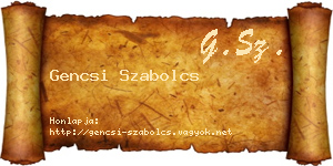 Gencsi Szabolcs névjegykártya