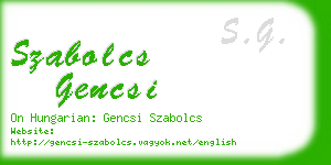 szabolcs gencsi business card